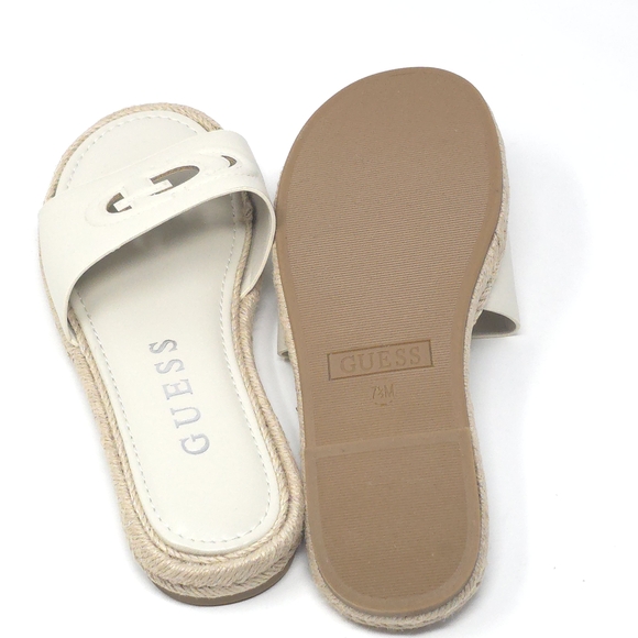 Guess Katica Cream 150 Logo Espadrille Slide Sandals US 7.5M - Picture 5 of 8